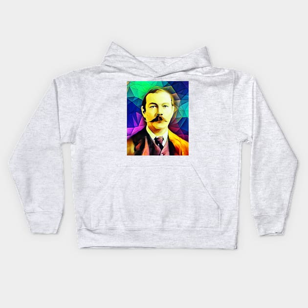 Arthur Conan Doyle Colourful Portrait | Arthur Conan Doyle Artwork 6 Kids Hoodie by JustLit